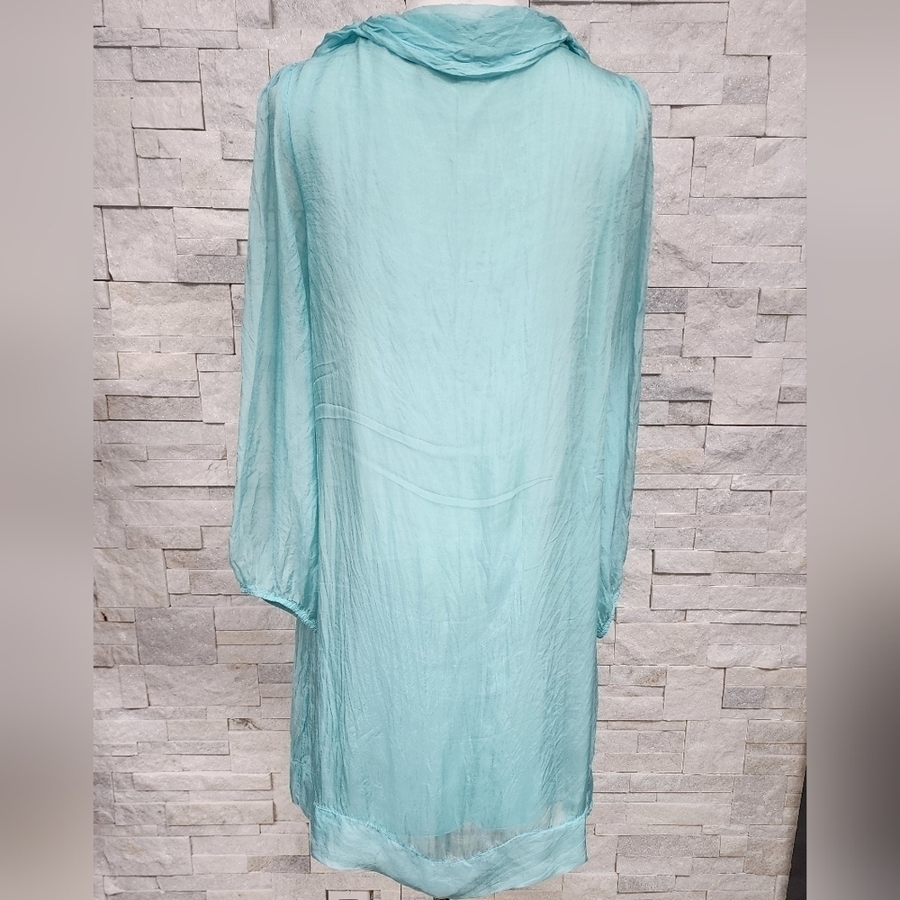 🇮🇹Viscose & Silk Light Blue Tunic Dress – Soch Paris – - Picture 5 of 8